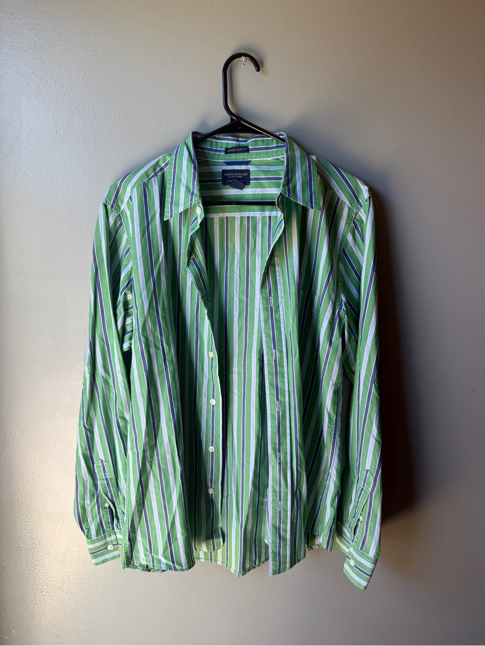 American Eagle Vintage Slim Fit Striped Button Down Shirt Men’s M